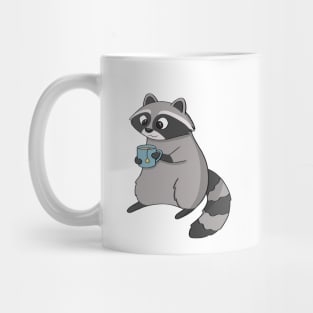 Raccoon Drinking Tea Mug